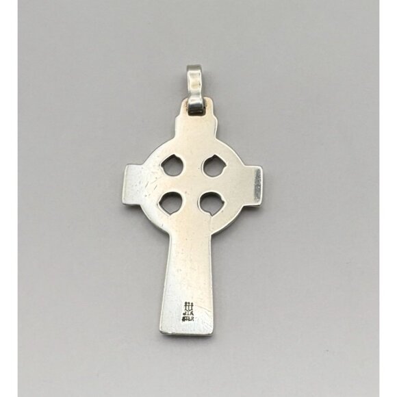 James Avery Silver Celtic Cross Pendant Retired Religious Cross Center - Picture 2 of 9